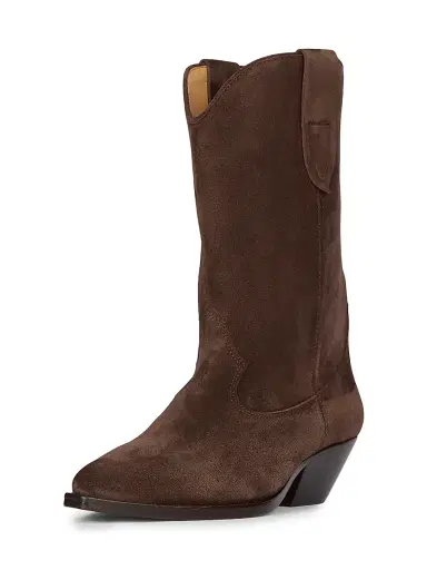 Isabel Marant Women's Duerto 35MM Suede Cowboy Boots - Chocolate - Size 9 | Thumbnail 2 Isabel Marant Women's Duerto 35MM Suede Cowboy Boots - Chocolate - Size 9 | Thumbnail 2