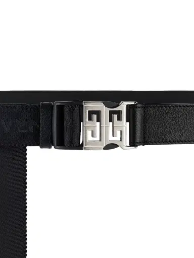 Givenchy Men's 4G Release Buckle Belt In Leather And Webbing - Black | Thumbnail 2 Givenchy Men's 4G Release Buckle Belt In Leather And Webbing - Black | Thumbnail 2