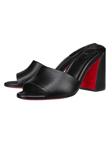 Christian Louboutin Women's Jane 85MM Leather Mules - Black | Thumbnail 2 Christian Louboutin Women's Jane 85MM Leather Mules - Black | Thumbnail 2