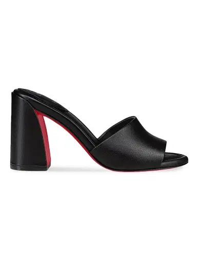 Christian Louboutin Women's Jane 85MM Leather Mules - Black | Thumbnail 1 Christian Louboutin Women's Jane 85MM Leather Mules - Black | Thumbnail 1
