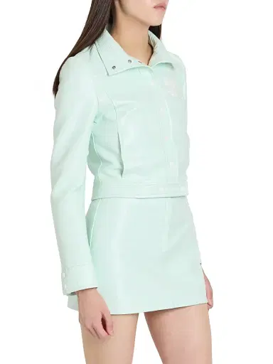 Courrèges Women's Vinyle Reedition Jacket - Light Mint | Thumbnail 4 Courrèges Women's Vinyle Reedition Jacket - Light Mint | Thumbnail 4