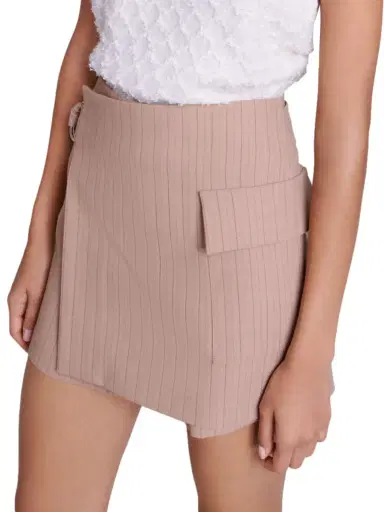 Maje Women's Striped Layered Effect Shorts - Beige | Thumbnail 2 Maje Women's Striped Layered Effect Shorts - Beige | Thumbnail 2