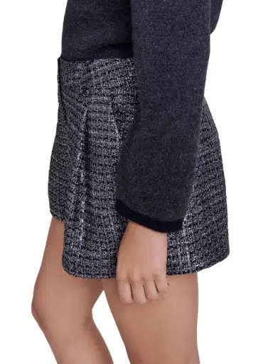Maje Women's Tweed Shorts - Silver | Thumbnail 2 Maje Women's Tweed Shorts - Silver | Thumbnail 2