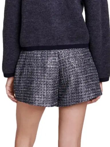 Maje Women's Tweed Shorts - Silver | Thumbnail 3 Maje Women's Tweed Shorts - Silver | Thumbnail 3