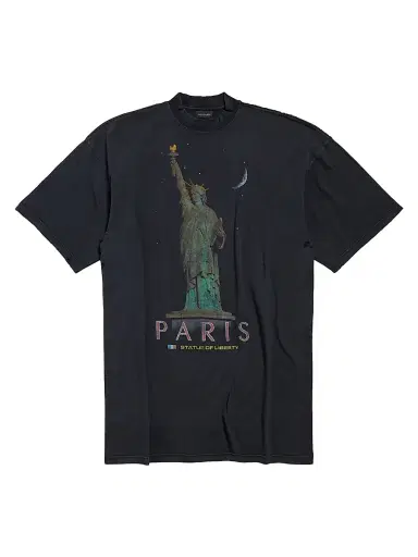 Balenciaga Women's Paris Liberty T-Shirt Dress - Black | Thumbnail 1 Balenciaga Women's Paris Liberty T-Shirt Dress - Black | Thumbnail 1