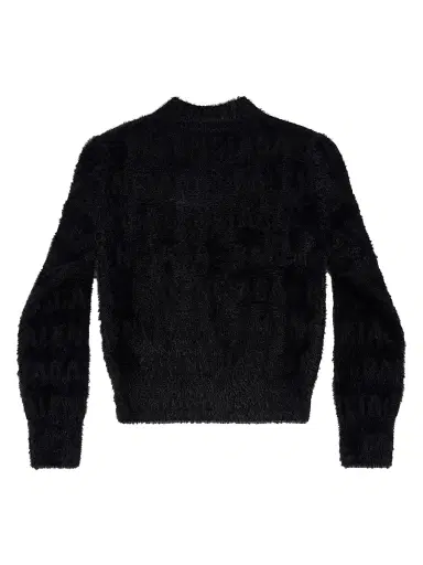 Balenciaga Women's Horizontal Allover Furry Fitted Sweater - Black | Thumbnail 2 Balenciaga Women's Horizontal Allover Furry Fitted Sweater - Black | Thumbnail 2