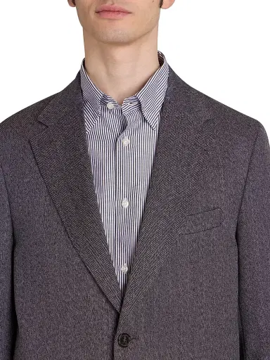 Officine Générale Men's Arthus Herringbone Wool Jacket - Grey | Thumbnail 6 Officine Générale Men's Arthus Herringbone Wool Jacket - Grey | Thumbnail 6