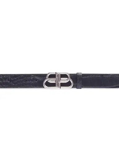 Balenciaga Men's BB Large Belt - Black | Thumbnail 1 Balenciaga Men's BB Large Belt - Black | Thumbnail 1