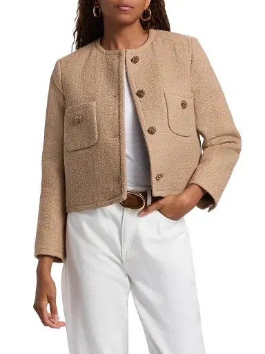 Ba&sh Women's Meredith Cotton-Blend Jacket - Camel - Size 4 | Thumbnail 3 Ba&sh Women's Meredith Cotton-Blend Jacket - Camel - Size 4 | Thumbnail 3