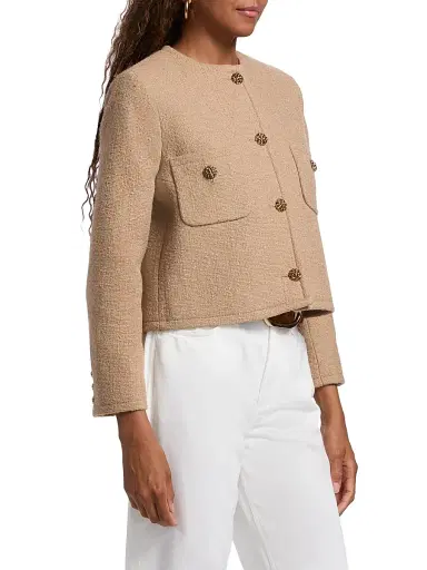 Ba&sh Women's Meredith Cotton-Blend Jacket - Camel - Size 4 | Thumbnail 4 Ba&sh Women's Meredith Cotton-Blend Jacket - Camel - Size 4 | Thumbnail 4