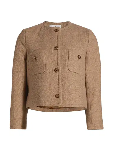 Ba&sh Women's Meredith Cotton-Blend Jacket - Camel - Size 4 | Thumbnail 1 Ba&sh Women's Meredith Cotton-Blend Jacket - Camel - Size 4 | Thumbnail 1