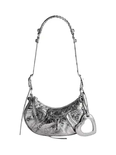 Balenciaga Women's Le Cagole XS Shoulder Bag Metallized - Silver | Thumbnail 1 Balenciaga Women's Le Cagole XS Shoulder Bag Metallized - Silver | Thumbnail 1