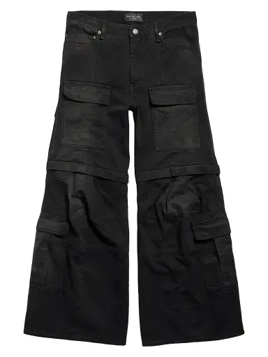 Balenciaga Men's Flared Cargo Pants - Black - Size Large | Thumbnail 1 Balenciaga Men's Flared Cargo Pants - Black - Size Large | Thumbnail 1