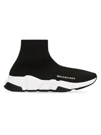 Balenciaga Men's Speed Recycled Knit Sneakers - Black White | Thumbnail 1 Balenciaga Men's Speed Recycled Knit Sneakers - Black White | Thumbnail 1