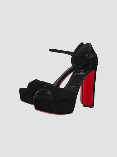 Christian Louboutin Women's Sandaloo 130MM Veau Velours Platform Sandals - Black - Size 11.5 | Thumbnail 2 Christian Louboutin Women's Sandaloo 130MM Veau Velours Platform Sandals - Black - Size 11.5 | Thumbnail 2