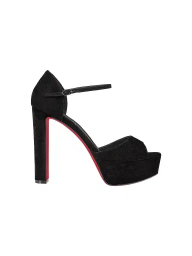 Christian Louboutin Women's Sandaloo 130MM Veau Velours Platform Sandals - Black - Size 11.5 | Thumbnail 1 Christian Louboutin Women's Sandaloo 130MM Veau Velours Platform Sandals - Black - Size 11.5 | Thumbnail 1