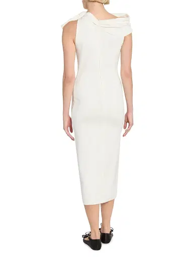 Giambattista Valli Women's Asymmetric Bow Knit Midi-Dress - Ivory - Size 8 | Thumbnail 5 Giambattista Valli Women's Asymmetric Bow Knit Midi-Dress - Ivory - Size 8 | Thumbnail 5