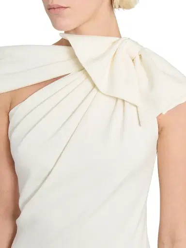 Giambattista Valli Women's Asymmetric Bow Knit Midi-Dress - Ivory - Size 8 | Thumbnail 6 Giambattista Valli Women's Asymmetric Bow Knit Midi-Dress - Ivory - Size 8 | Thumbnail 6