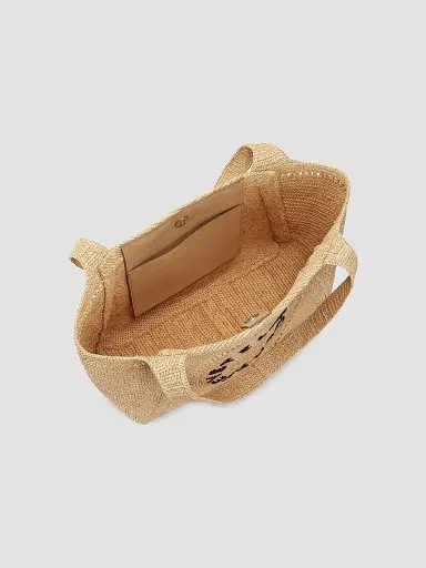 Stella McCartney Women's Logo-Embroidered Crochet Raffia Tote Bag | Thumbnail 3 Stella McCartney Women's Logo-Embroidered Crochet Raffia Tote Bag | Thumbnail 3