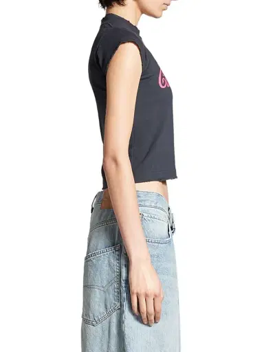 Balenciaga Women's Ciao Bello Shrunk T-Shirt - Black | Thumbnail 4 Balenciaga Women's Ciao Bello Shrunk T-Shirt - Black | Thumbnail 4