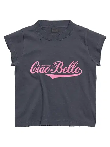 Balenciaga Women's Ciao Bello Shrunk T-Shirt - Black | Thumbnail 1 Balenciaga Women's Ciao Bello Shrunk T-Shirt - Black | Thumbnail 1