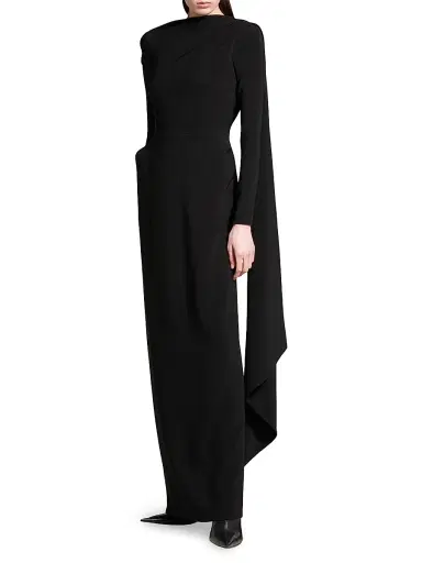 Balenciaga Women's Cape Gown - Black | Thumbnail 3 Balenciaga Women's Cape Gown - Black | Thumbnail 3