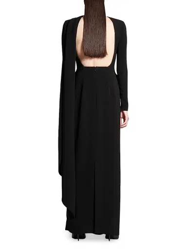 Balenciaga Women's Cape Gown - Black | Thumbnail 4 Balenciaga Women's Cape Gown - Black | Thumbnail 4