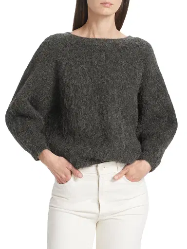 ba & sh Women's Fill Alpaca-Blend Twist Sweater - Carbone | Thumbnail 3 ba & sh Women's Fill Alpaca-Blend Twist Sweater - Carbone | Thumbnail 3
