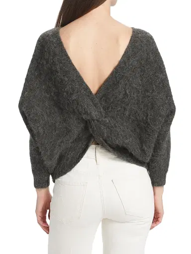 ba & sh Women's Fill Alpaca-Blend Twist Sweater - Carbone | Thumbnail 5 ba & sh Women's Fill Alpaca-Blend Twist Sweater - Carbone | Thumbnail 5