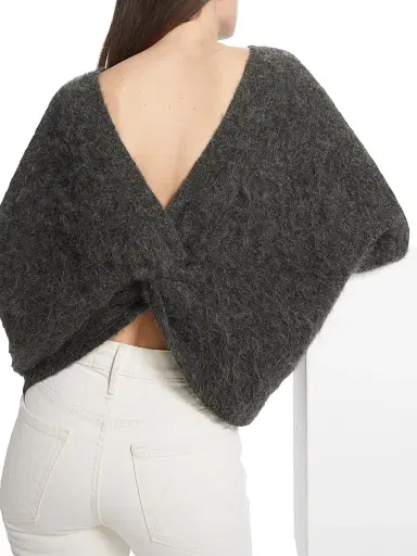 ba & sh Women's Fill Alpaca-Blend Twist Sweater - Carbone | Thumbnail 6 ba & sh Women's Fill Alpaca-Blend Twist Sweater - Carbone | Thumbnail 6