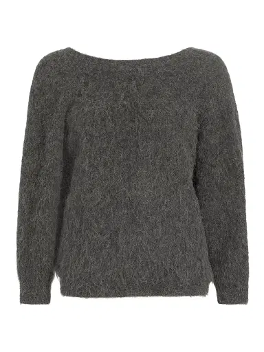 ba & sh Women's Fill Alpaca-Blend Twist Sweater - Carbone | Thumbnail 1 ba & sh Women's Fill Alpaca-Blend Twist Sweater - Carbone | Thumbnail 1