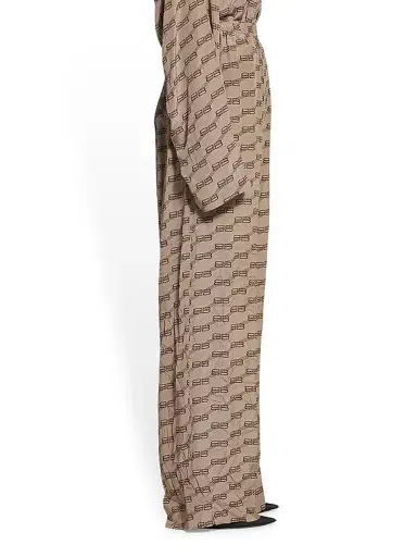 Balenciaga Women's BB Monogram Pyjama Pants - Beige Brown | Thumbnail 2 Balenciaga Women's BB Monogram Pyjama Pants - Beige Brown | Thumbnail 2