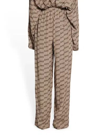 Balenciaga Women's BB Monogram Pyjama Pants - Beige Brown | Thumbnail 3 Balenciaga Women's BB Monogram Pyjama Pants - Beige Brown | Thumbnail 3