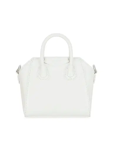 Givenchy Women's Micro Antigona Top Handle Bag in Box Leather - White | Thumbnail 1 Givenchy Women's Micro Antigona Top Handle Bag in Box Leather - White | Thumbnail 1