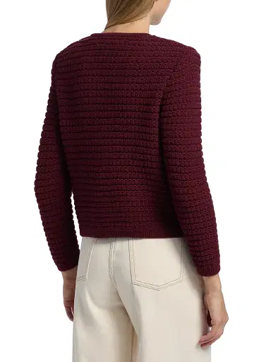 Ba&sh Women's Gaspard Cotton-Blend Knit Cardigan - Bordeaux - Size XL | Thumbnail 5 Ba&sh Women's Gaspard Cotton-Blend Knit Cardigan - Bordeaux - Size XL | Thumbnail 5