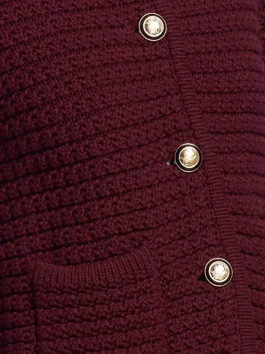 Ba&sh Women's Gaspard Cotton-Blend Knit Cardigan - Bordeaux - Size XL | Thumbnail 7 Ba&sh Women's Gaspard Cotton-Blend Knit Cardigan - Bordeaux - Size XL | Thumbnail 7