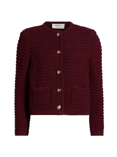 Ba&sh Women's Gaspard Cotton-Blend Knit Cardigan - Bordeaux - Size XL | Thumbnail 1 Ba&sh Women's Gaspard Cotton-Blend Knit Cardigan - Bordeaux - Size XL | Thumbnail 1
