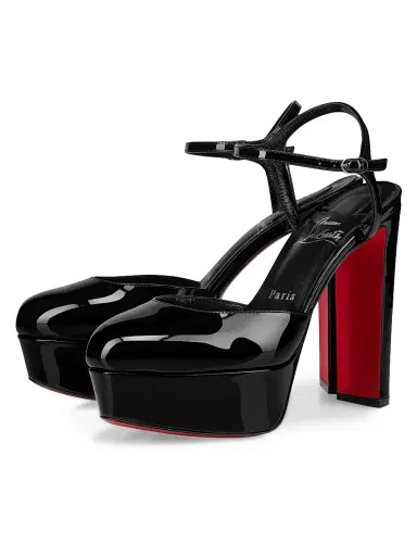 Christian Louboutin Women's Loo Patent Leather 130MM Pumps - Black | Thumbnail 2 Christian Louboutin Women's Loo Patent Leather 130MM Pumps - Black | Thumbnail 2