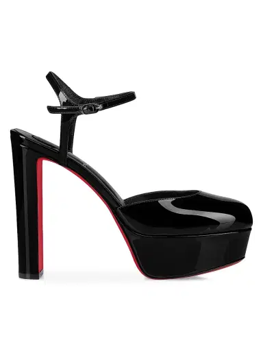 Christian Louboutin Women's Loo Patent Leather 130MM Pumps - Black | Thumbnail 1 Christian Louboutin Women's Loo Patent Leather 130MM Pumps - Black | Thumbnail 1