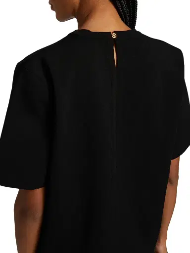 Stella McCartney Women's Compact Knit Short-Sleeve Top - Black | Thumbnail 6 Stella McCartney Women's Compact Knit Short-Sleeve Top - Black | Thumbnail 6
