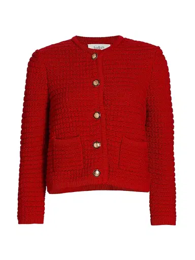 Ba&sh Women's Gaspard Knit Cotton-Blend Cardigan - Rouge - Size Large | Thumbnail 1 Ba&sh Women's Gaspard Knit Cotton-Blend Cardigan - Rouge - Size Large | Thumbnail 1