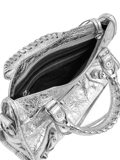 Balenciaga Women's Le City Metallized Mini Top Handle Bag - Silver | Thumbnail 4 Balenciaga Women's Le City Metallized Mini Top Handle Bag - Silver | Thumbnail 4