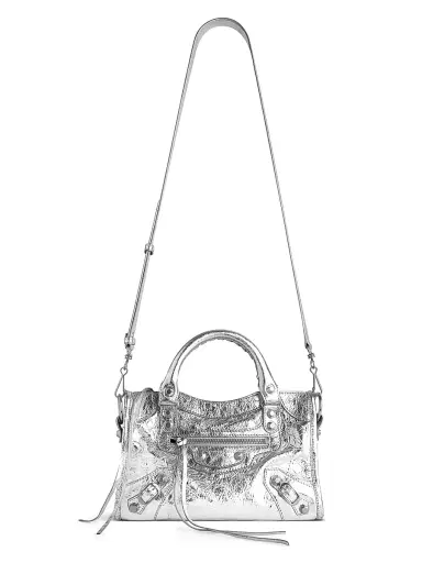 Balenciaga Women's Le City Metallized Mini Top Handle Bag - Silver | Thumbnail 5 Balenciaga Women's Le City Metallized Mini Top Handle Bag - Silver | Thumbnail 5