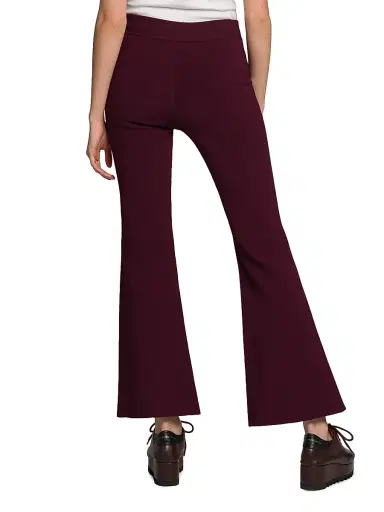 Stella McCartney Women's Compact Knit Kick-Flare Pants - Bordeaux | Thumbnail 5 Stella McCartney Women's Compact Knit Kick-Flare Pants - Bordeaux | Thumbnail 5