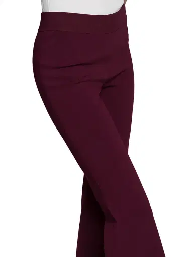 Stella McCartney Women's Compact Knit Kick-Flare Pants - Bordeaux | Thumbnail 6 Stella McCartney Women's Compact Knit Kick-Flare Pants - Bordeaux | Thumbnail 6