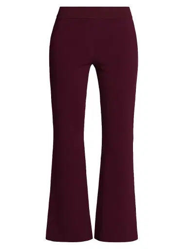 Stella McCartney Women's Compact Knit Kick-Flare Pants - Bordeaux | Thumbnail 1 Stella McCartney Women's Compact Knit Kick-Flare Pants - Bordeaux | Thumbnail 1