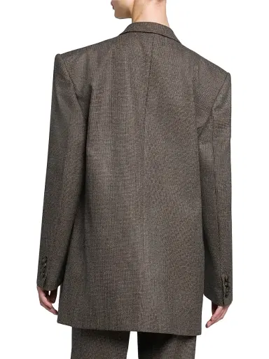 Stella McCartney Women's Wool Oversized Blazer - Camel Grey | Thumbnail 5 Stella McCartney Women's Wool Oversized Blazer - Camel Grey | Thumbnail 5