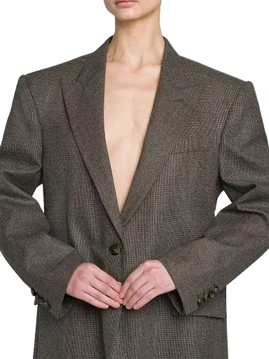 Stella McCartney Women's Wool Oversized Blazer - Camel Grey | Thumbnail 6 Stella McCartney Women's Wool Oversized Blazer - Camel Grey | Thumbnail 6