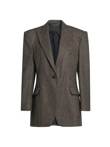 Stella McCartney Women's Wool Oversized Blazer - Camel Grey | Thumbnail 1 Stella McCartney Women's Wool Oversized Blazer - Camel Grey | Thumbnail 1