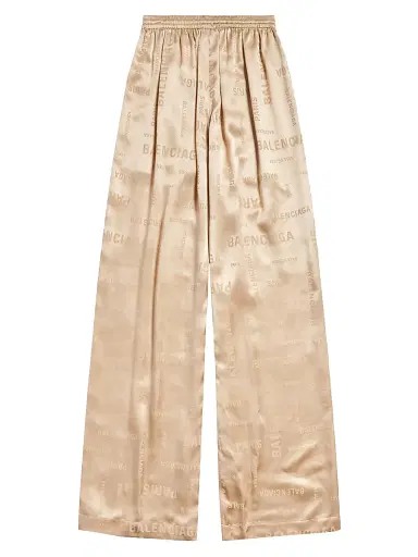 Balenciaga Women's Bal Paris Allover Fluid Tracksuit Pants - Light Beige | Thumbnail 2 Balenciaga Women's Bal Paris Allover Fluid Tracksuit Pants - Light Beige | Thumbnail 2